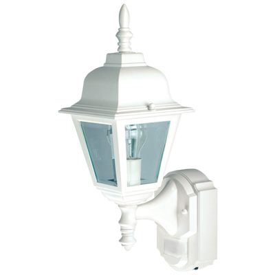 180 Degree Motion Activated Black Decorative Wall Lantern Sconce by Heath Zenith 