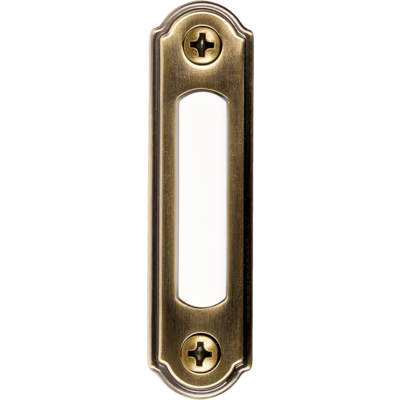 Heath Zenith SL-711-02 Polished Brass Pushbutton Doorbell 2.75 Hx0.75 W in. 