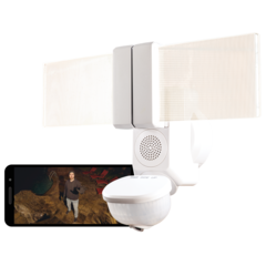 CONNECTED LED VIDEO SECURITY MOTION LIGHT WITH CLEAR PANEL EDGE-LIT LAMP HEAD TECHNOLOGY